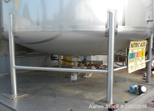 Used Walker Storage Tank, 10,000 Gallon, 316L Stainless Steel, Vertical. Approximate 9'6" diameter x 16' straight side, dish top and bottom. Misc top and side flanged openings. Side openings include ...