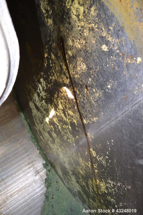 Used Walker Jacketed Tank, 10000 Gallon, Stainless Steel, Vertical. Approximate 120" diameter x 240" straight side, dished top, sloped bottom. Channel jacketed, no rating. 16" x 20" side oval manway,...