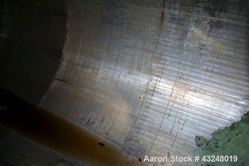Used Walker Jacketed Tank, 10000 Gallon, Stainless Steel, Vertical. Approximate 120" diameter x 240" straight side, dished top, sloped bottom. Channel jacketed, no rating. 16" x 20" side oval manway,...