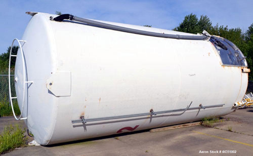 Used- Walker Jacketed Tank, 10,000 Gallon, 304 Stainless Steel, Vertical. Approximately 120" diameter x 240" straight side, ...