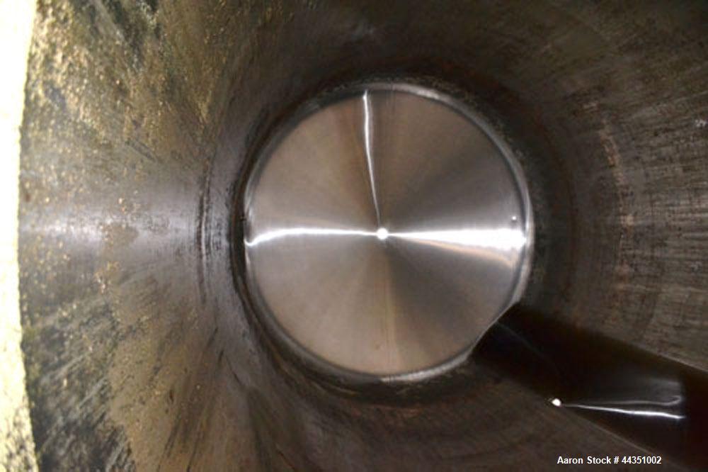 Used Walker Jacketed Tank, 10,000 Gallon, 304 Stainless Steel, Vertical. Approximately 120" diameter x 240" straight side, dished top, sloped bottom. Channel jacketed, no rating. 16" x 20" side oval ...