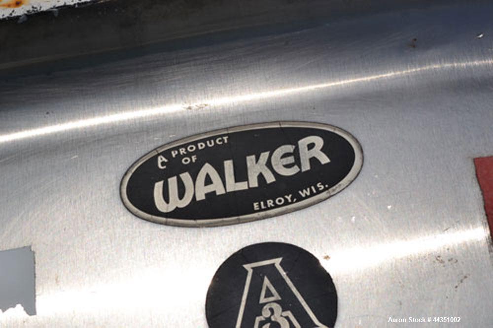 Used Walker Jacketed Tank, 10,000 Gallon, 304 Stainless Steel, Vertical. Approximately 120" diameter x 240" straight side, dished top, sloped bottom. Channel jacketed, no rating. 16" x 20" side oval ...