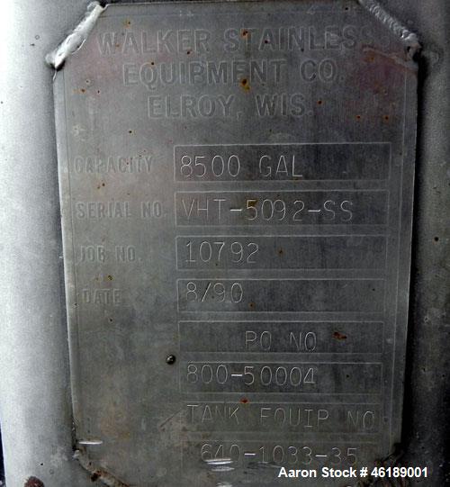 Used Walker 8500 Gallon Stainless Tank