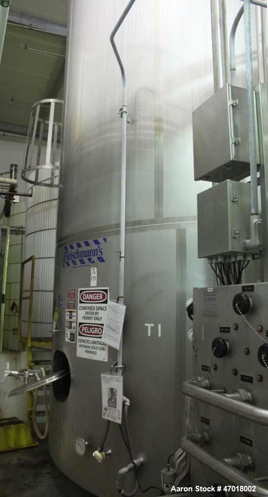 Used Walker 12,000 Gallon Jacketed Agitated Stainless Steel Tank.