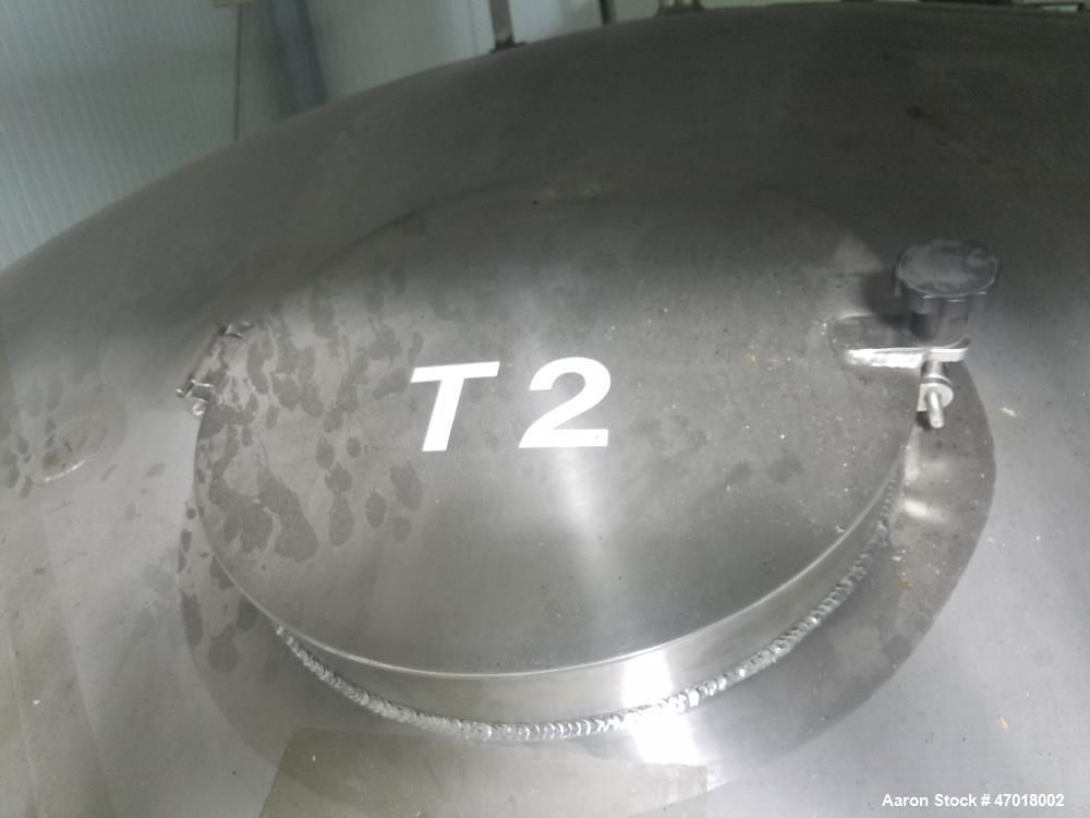 Used Walker 12,000 Gallon Jacketed Agitated Stainless Steel Tank.