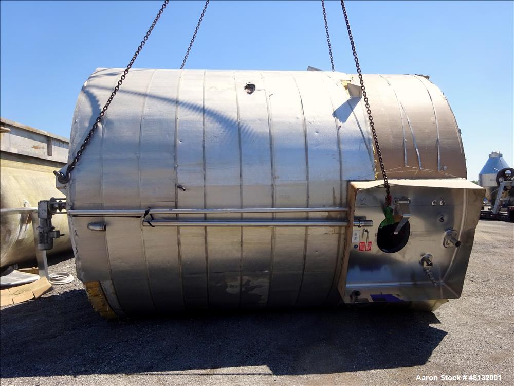 Used Walker Stainless Equipment, 10,000 Gallon Vertical Tank.