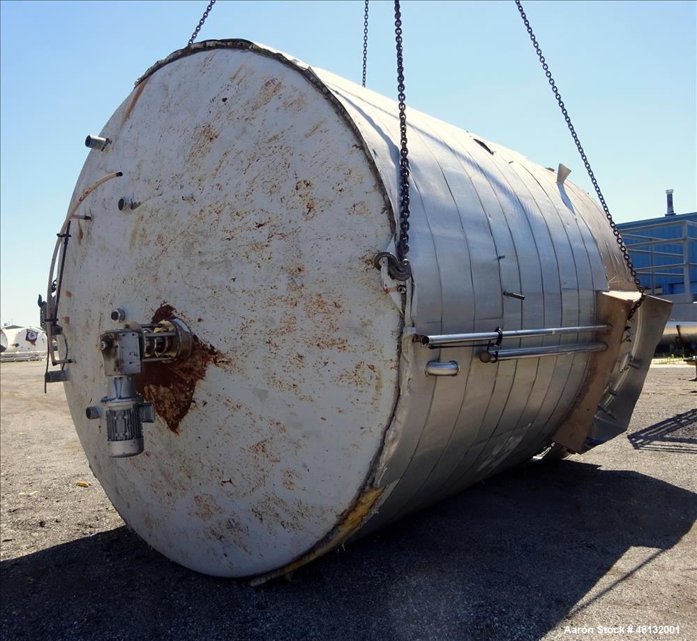 Used Walker Stainless Equipment, 10,000 Gallon Vertical Tank.