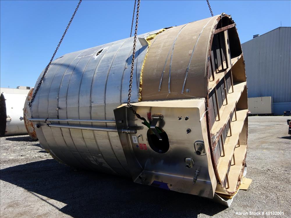 Used Walker Stainless Equipment, 10,000 Gallon Vertical Tank.