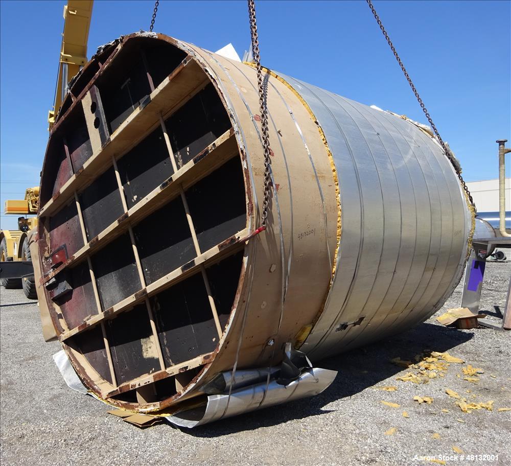 Used Walker Stainless Equipment, 10,000 Gallon Vertical Tank.