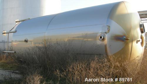 USED: Walker 21,000 gallon, type 304L stainless steel, storage tank. Vertical, dished heads, approximate 12' diameter x 24' straight side. Top openings include an 18" manway with bolt-on cover, 2" fl...