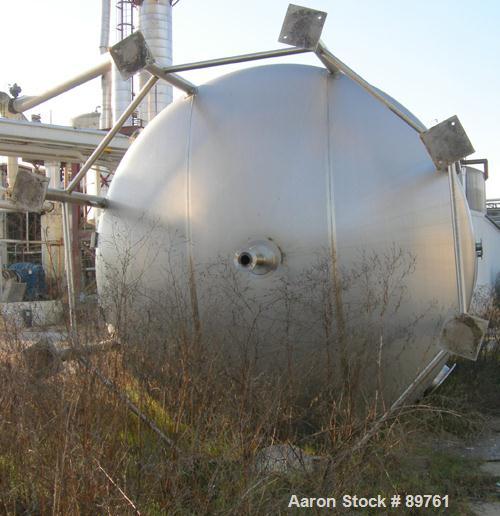 USED: Walker 21,000 gallon, type 304L stainless steel, storage tank. Vertical, dished heads, approximate 12' diameter x 24' straight side. Top openings include an 18" manway with bolt-on cover, 2" fl...