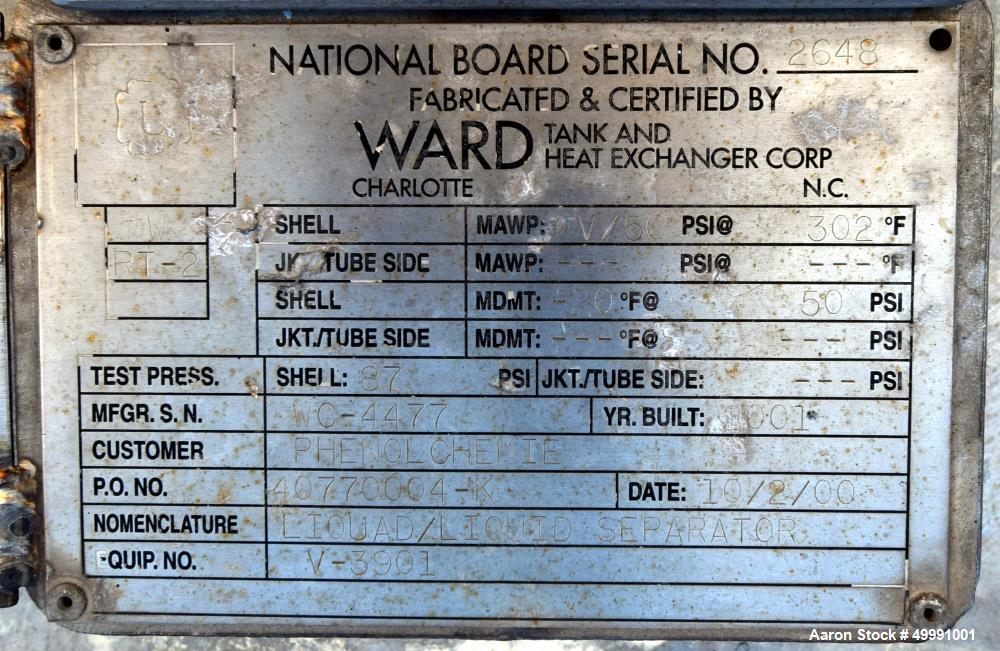 Used Ward Tank & Heat Exchanger Pressure Tank