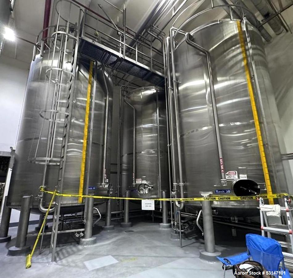 10,000-Gallon Watson Metal Masters Stainless Steel Mixing Tank with Agitator | Insulated Beverage Blending Vessel