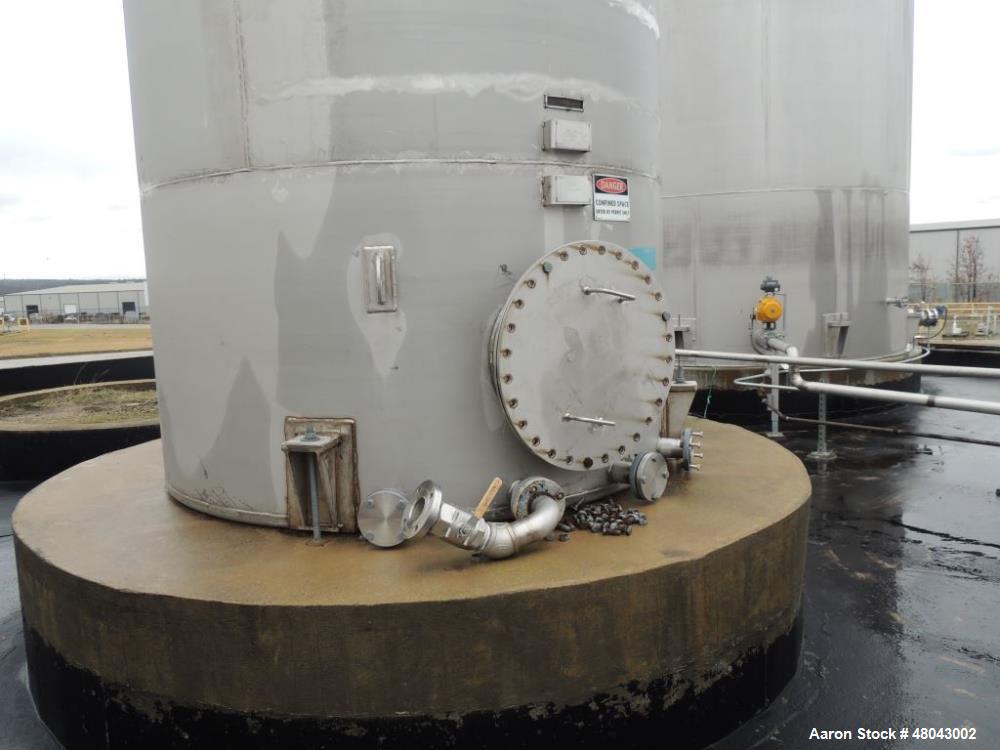 Used Whiting Metals 6,500 gal 316L Stainless Steel Vertical Tank.  Rated ATM @ 150 F. Dimensions:  8'dia x 21'h.  Flat bottom. Serial # F-7069. Built 1996.