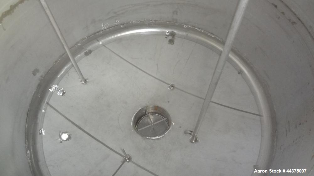 Used Wolfe Mechanical And Equipment Tank, 9000 Gallon, 304 Stainless Steel, Vertical. 144” diameter x 120” straight side, dished top and bottom. Internal rated 2.5 psi at 400 degrees F., 30” Wide sin...