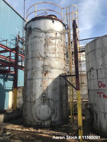Used-Approximately 10,000 Gallon Vertical T304L Stainless Steel Tank