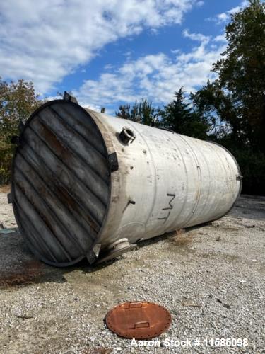 Used-Approximately 10,000 Gallon Vertical T304L Stainless Steel Tank