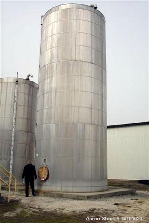 Unused-Used Wolfe Mechanical 40,000 gallon vertical T-304L stainless steel tank. Approximately 13'-10" diameter X 36' high s...