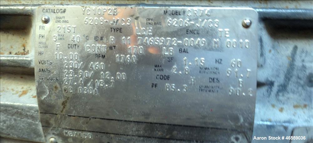 Used Zero Manufacturing Mixing Tank, Model ZS