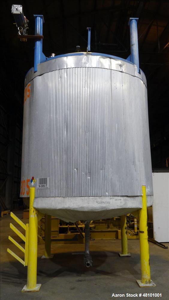 Used Zero Manufacturing Tank, Model ZS, 6,000 Gallon, 316 Stainless Steel, Vertical. Approximate 120" diameter x 112" straight side. Single shell, insulated, dished top and bottom. Opening top: 24" m...