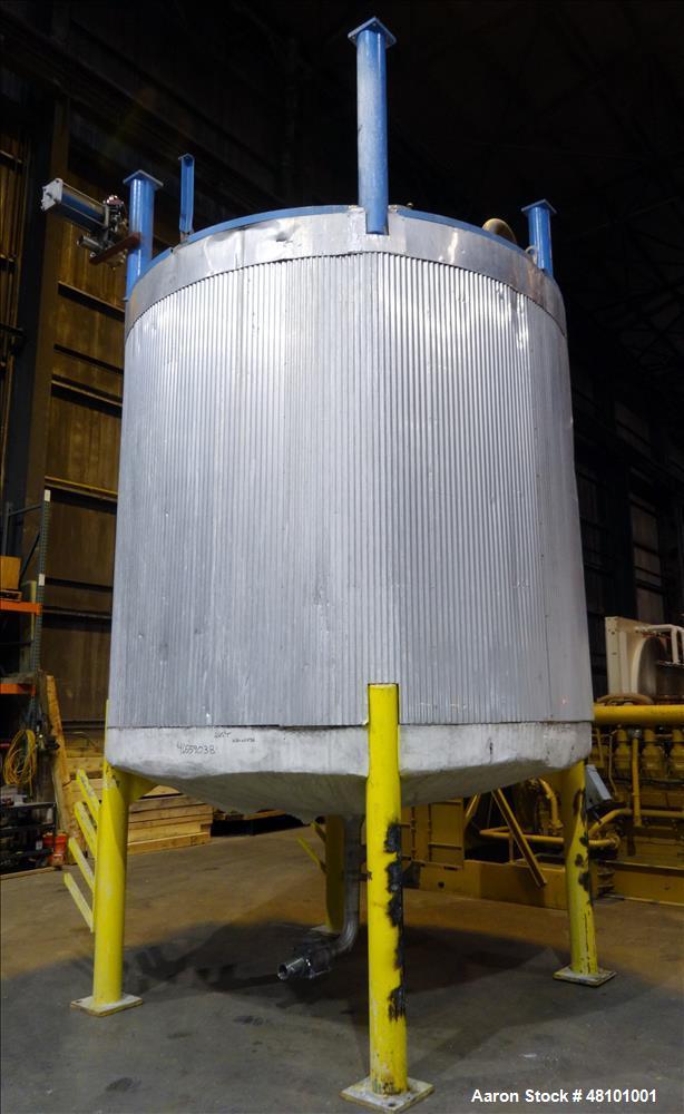 Used Zero Manufacturing Tank, Model ZS, 6,000 Gallon, 316 Stainless Steel, Vertical. Approximate 120" diameter x 112" straight side. Single shell, insulated, dished top and bottom. Opening top: 24" m...