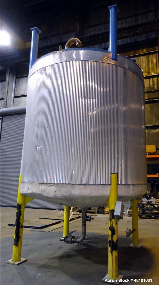 Used Zero Manufacturing Tank, Model ZS, 6,000 Gallon, 316 Stainless Steel, Vertical. Approximate 120" diameter x 112" straight side. Single shell, insulated, dished top and bottom. Opening top: 24" m...