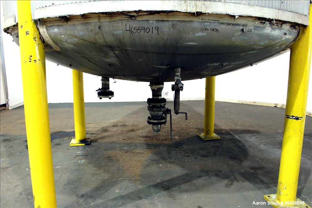 Used Zero Manufacturing Mixing Tank, 6,000 Gallon, 316 Stainless Steel, Vertical. Approximately 120" diameter x 106" straight side. Dished Top, Dish Bottom. Single Shell, Insulated. Carbon steel I-be...