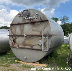 Used Approximately 10,000 Gallon Industrial Holding Tank, Stainless Steel