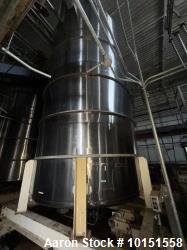 Used 8,000 Gallon Stainless Steel Mix Tank – 104" Dia, Agitator, Cone Bottom, Six-Leg Mount