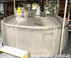 : tanque de mezcla de fondo de plato de acero inoxidable encamisado de 10,000 galones. 10' de diámet...