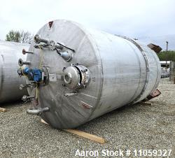 10,000 Gallon Jacketed Stainless Steel Dish Bottom Mix Tank