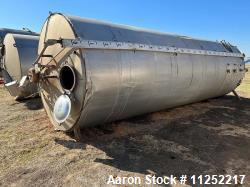 Used- Stainless Steel Insulated Bulk Storage Tank, Approximately 8,600 Gallon capacity, vessel measures 94" diameter X 288" ...