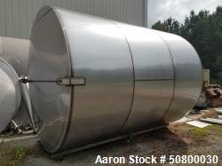 Unused 6,500 Gallon Stainless Steel Vertical Storage Tank with Cone Top & Bottom