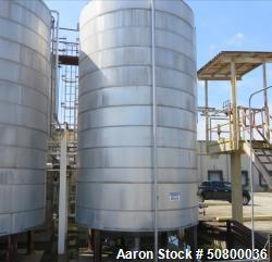 Used 10,000 Gallon Insulated 304L Stainless Steel Vertical Tank – Cone Bottom, 120" x 288"