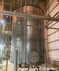 Used Approximate 9000 gallon Stainless Steel Storage Tank With 5 HP Centrifugal Pump, V-4780. approximate 120' X 15' T/T. Mi...