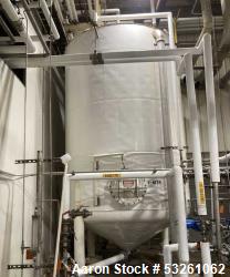Used Approximate 8,900 gallon 316L Stainless Steel Agitated Tank With Goulds Centrifugal Pump, V-4139, P-4139.  Atmos. at 21...
