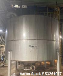 Used 6,000 Gallon Stainless Steel Agitated Mixing Tank with Cone Bottom Discharge