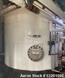 Approximate 7900 gallon Stainless Steel Mixing Tank, V-4208. Pump P-4328: 5 hp, 3510 RPM, 50/60 HZ, ...