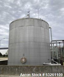Approximate 80,000 gallon 316L Stainless Steel Storage Tank, T-1018. Dished top with misc. top inlet...