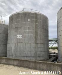 Approximate 80,000 gallon 316L Stainless Steel Storage Tank, T-1019. Dished top with misc. top inlet...