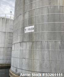 Approximate 80,000 gallon 316L Stainless Steel Storage Tank, T-1020. Dished top with misc. top inlet...