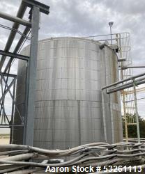 Approximate 80,000 gallon 316L Stainless Steel Storage Tank, T-1022. Dished top with misc. top inlet...