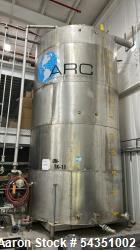 Used Approximate 10,000 Gallon Stainless Steel Tank. Approximate 120" diameter x 204" straight side, flat top & bottom. Top ...