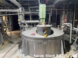 Used- Alloy Fabricators Inc. approximately 5600 gallon 304 stainless steel vertical mix tank. 90" diameter X 17' high straig...