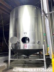JV Northwest 10,000 Gallon Stainless Steel Tank with cone bottom. Vessel measures 144" diameter x 13...