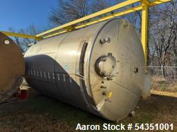Used Letco Incorporated Approximate 15,000 Gallon Stainless Steel Tank,  Approximate 144" diameter x 216" straight side, dis...