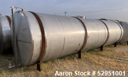 Used- Tolan Horizontal Tank, 5,800 Gallons, Stainless Steel. Approximate 78" diameter x 24' long, slight coned heads. Mounte...