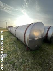 Used- Tolan Machinery Storage Tank, Approximately 5,800 Gallons Capacity, 304 Stainless Steel, Horizontal. Approximate 76" d...