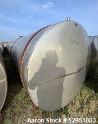 Used- Tolan Horizontal Tank, 5,800 Gallons, Stainless Steel. Approximate 78" diameter x 24' long, slight coned heads. Mounte...