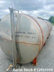  Tolan Horizontal Tank, 5,800 Gallons, Stainless Steel. Approximate 78" diameter x 24' long, slight ...